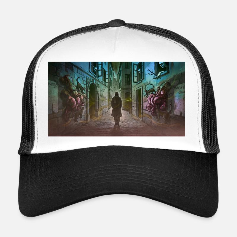 Ruelle sombre avec des créatures Casquette trucker 