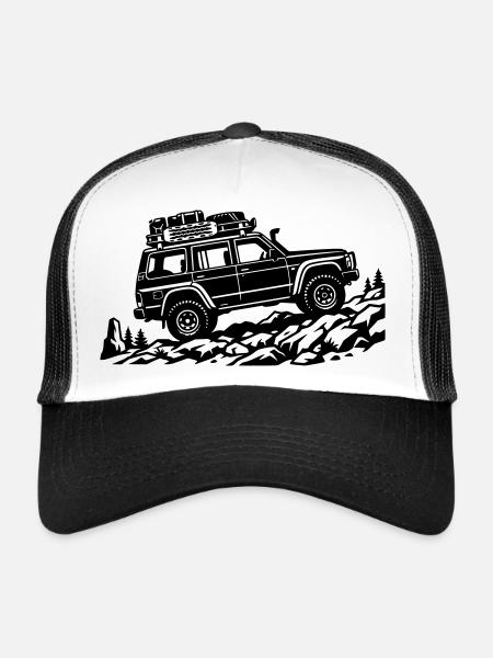 La puissance du sentier – tout-terrain - Casquette trucker  - blanc/noir - Devant