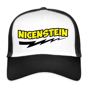 Nicenstein Cartoon – lustige Geschenkidee - Trucker Cap - Weiß/Schwarz - Vorne