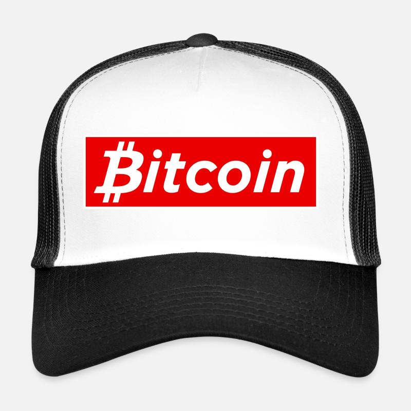 Bitcoin logo la suprême Cryptocurrency Satoshi N Casquette trucker 