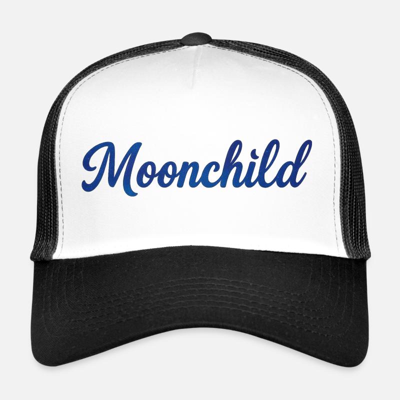 Moonchild Blau Script – Nachtstil Trucker Cap