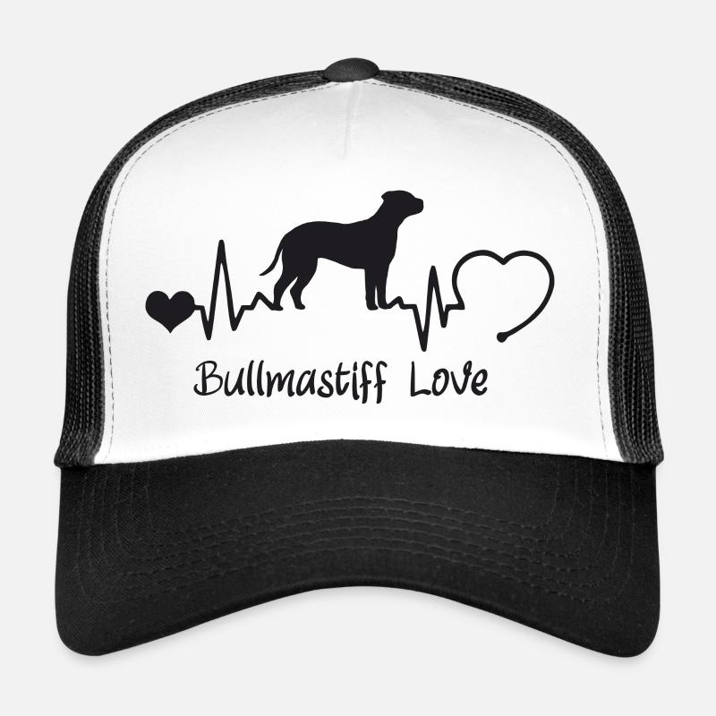 Bullmastiff mit Herzschlag Trucker Cap