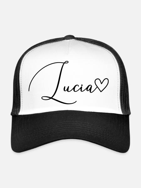 Lucia Surname First Name Girl - Trucker Cap - white/black - Front