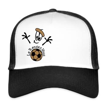 Fußball Germany Comic - Trucker Cap - Weiß/Schwarz - Vorne