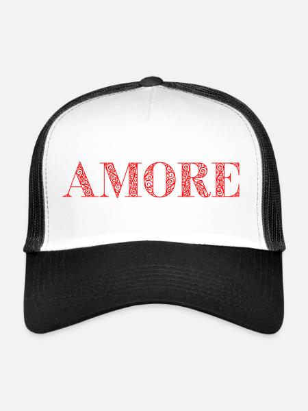 AMORE gift idea quote Italian love - Trucker Cap - white/black - Front