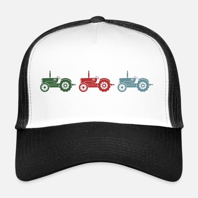 Traktor "retro Trecker" Ackerschlepper Bulldog - Trucker Cap - Weiß/Schwarz