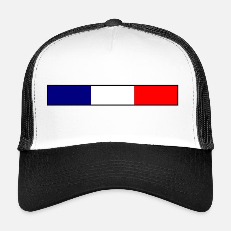 Frankreich Flagge - Trucker Cap - Weiß/Schwarz