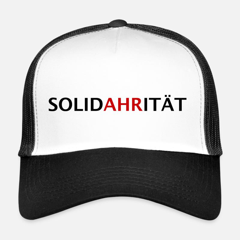 SolidAHRität | Ahrtal Hochwasser Eimerkette Hilfe - Trucker Cap - Weiß/Schwarz