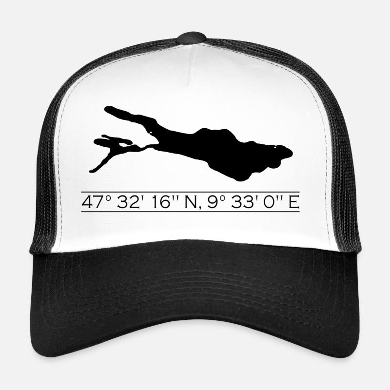 Bodensee | Koordinaten | Schwarz Trucker Cap