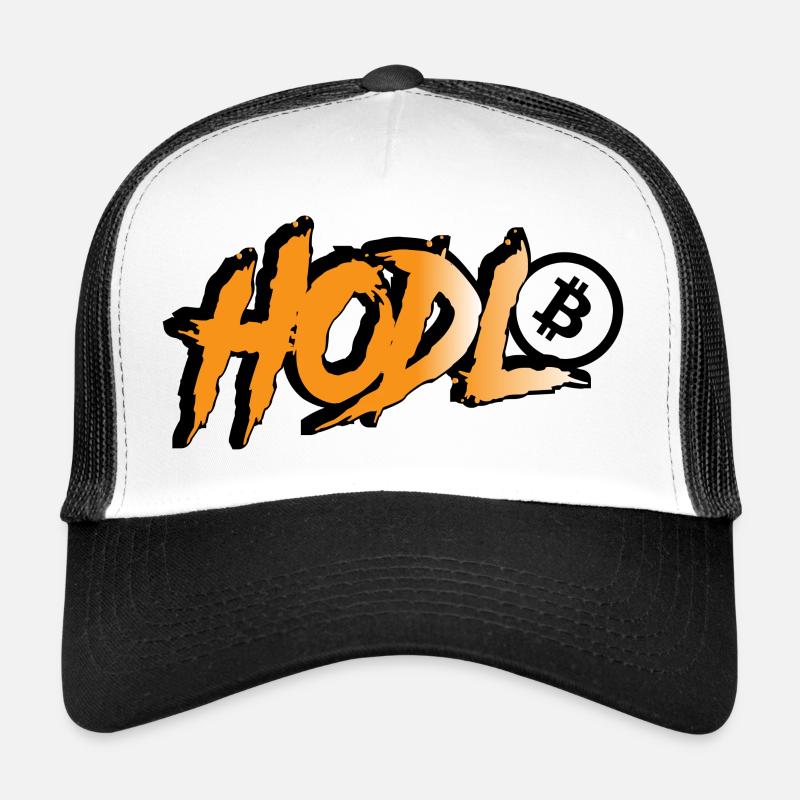 HODL Bitcoin - Graffiti Style in Orange Black Trucker Cap