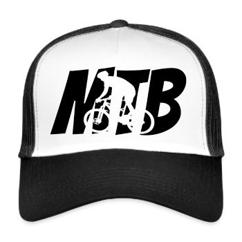 MTB Mountainbike - Trucker Cap - Weiß/Schwarz - Vorne