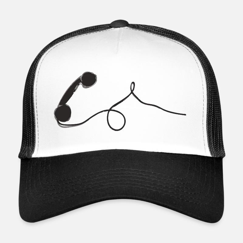 Schwarzer alter analoger retro Telefonhörer Trucker Cap