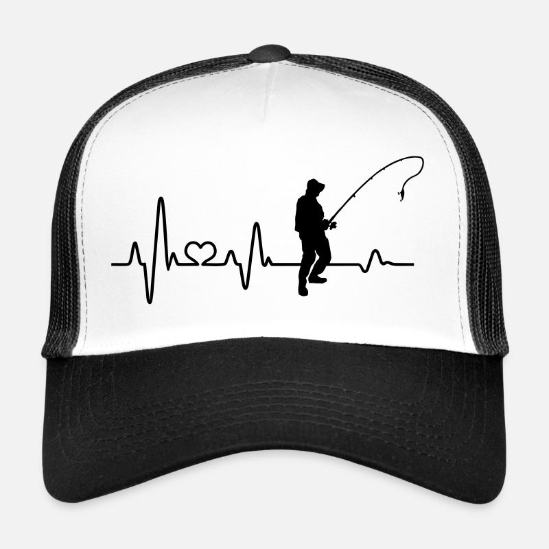 Battements de coeur pêche pêche canne à pêche idée cadeau Casquette trucker 