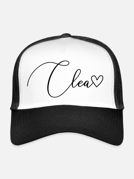Clea Last Name First Name Girl - Trucker Cap - white/black - Front