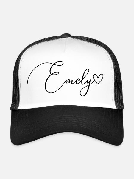 Emely Surname First Name Girl - Trucker Cap - white/black - Front