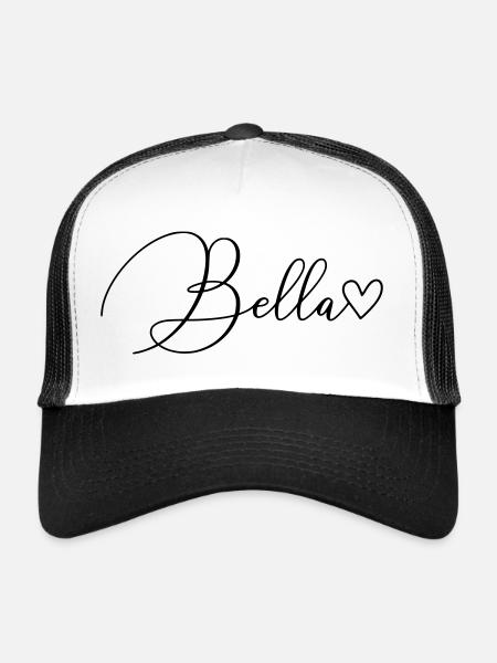 Bella Nom Prénom Fille - Casquette trucker  - blanc/noir - Devant