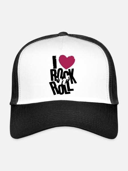 i love rock n roll - Casquette trucker  - blanc/noir - Devant