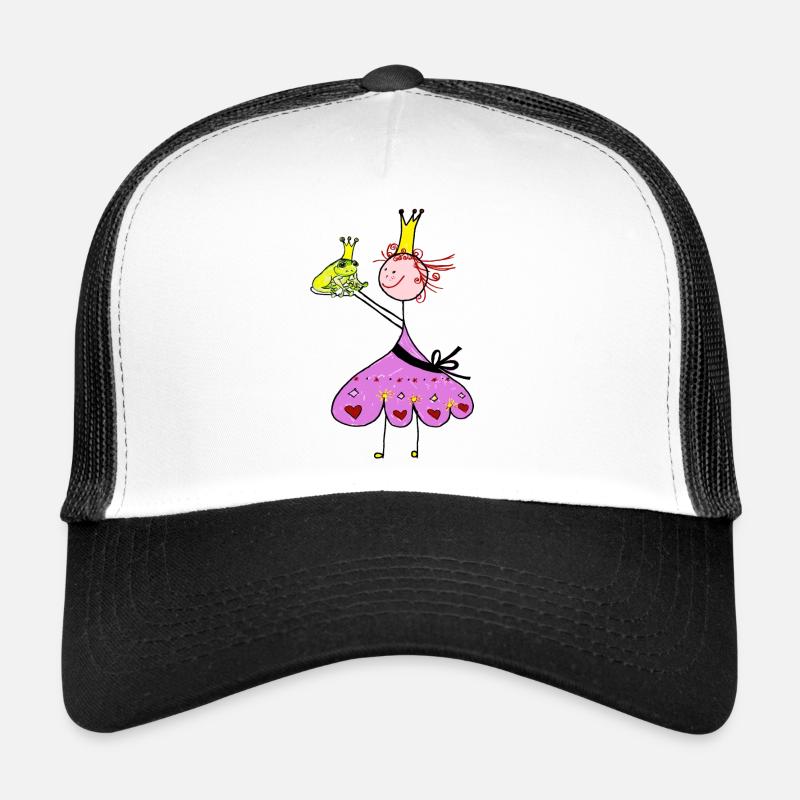 Princesse grenouille - Casquette trucker  - blanc/noir