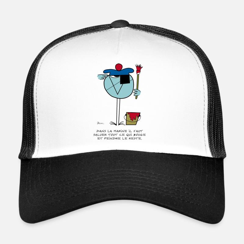 La devise du Marin - Casquette trucker  - blanc/noir