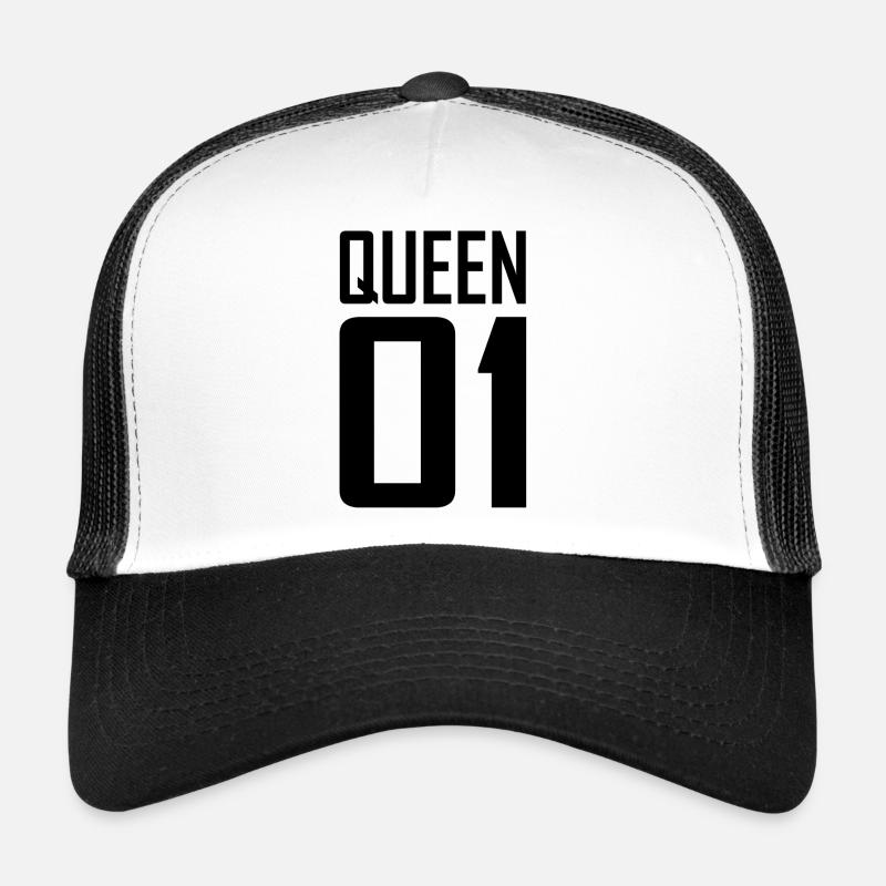 QUEEN 01 - Trucker Cap - Weiß/Schwarz