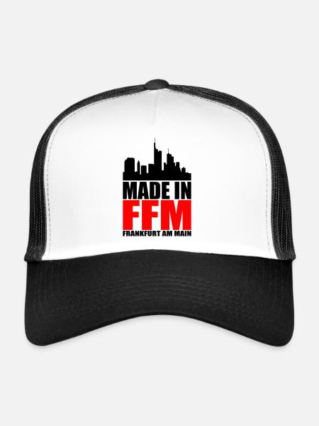 Fait à Francfort - Casquette trucker  - blanc/noir - Devant