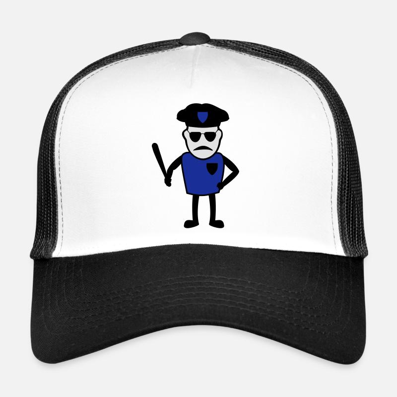 Policeman with truncheon Trucker Cap