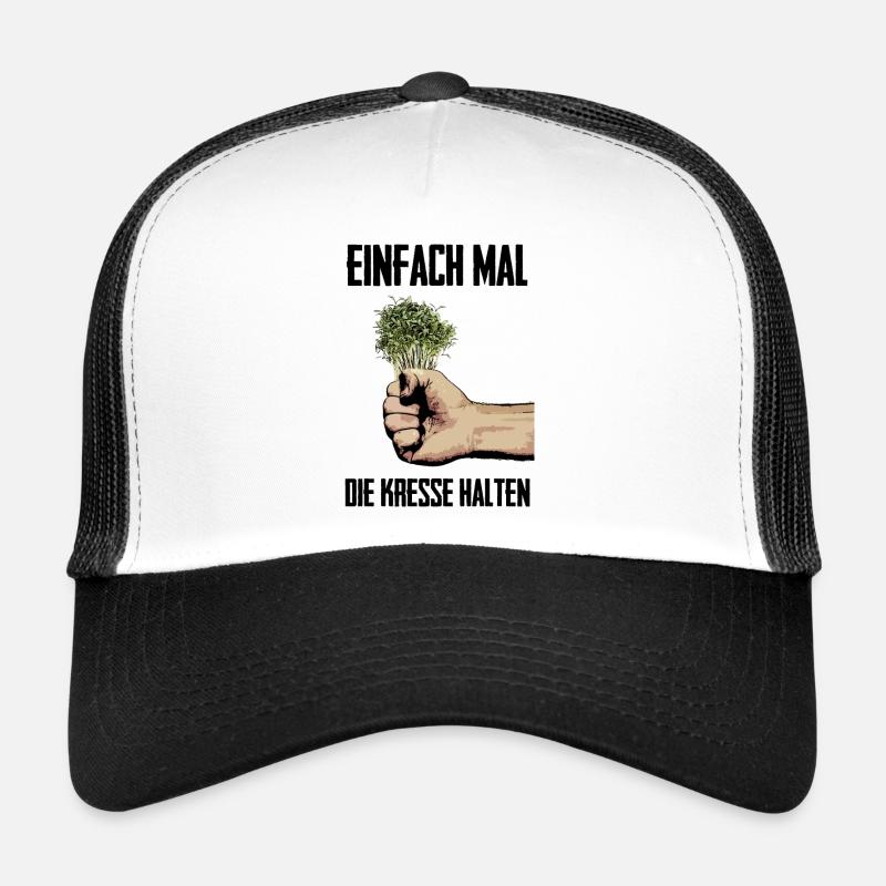 Einfach mal die kresse halten - Trucker Cap - Weiß/Schwarz