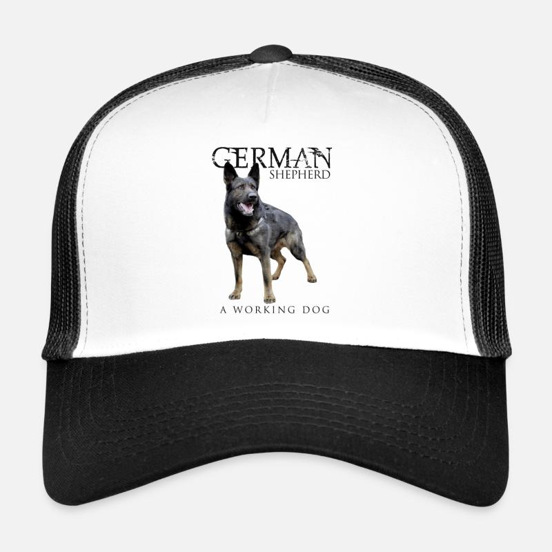 German Shepherd Dog - Trucker Cap - white/black