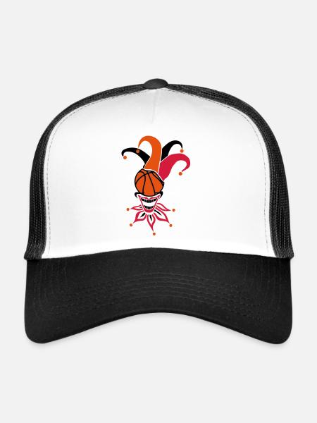 basketball joker ballon sport1 - Casquette trucker  - blanc/noir - Devant