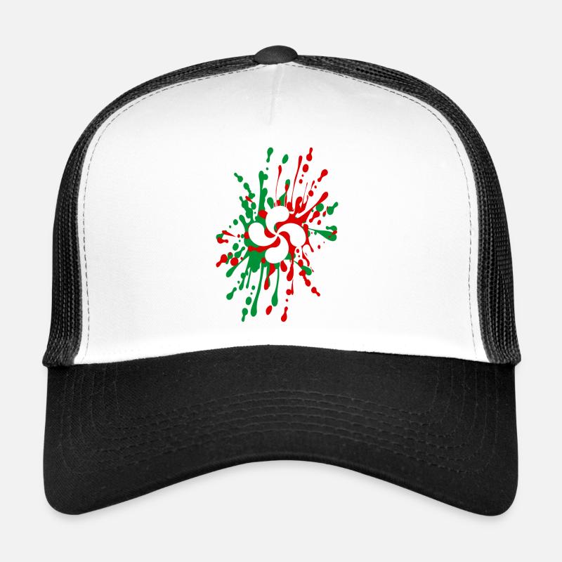 croix basque 05 - Casquette trucker  - blanc/noir