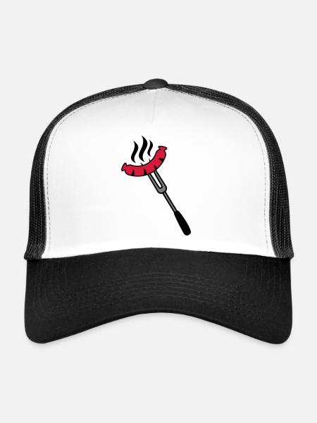 Grill Sausage Logo - Casquette trucker  - blanc/noir - Devant