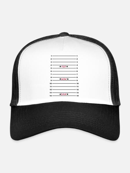 Yes Wow Diva Length Check T-Shirt - Trucker Cap - white/black - Front