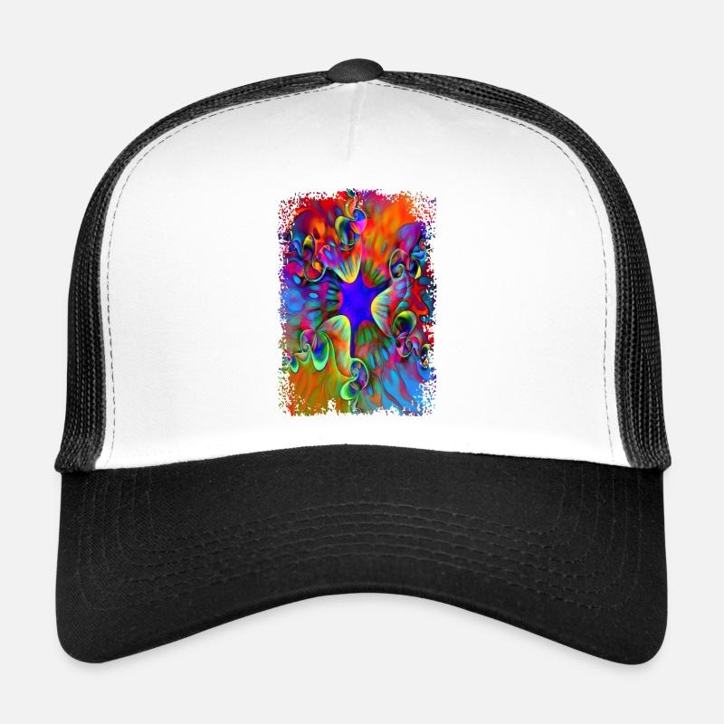 psychedelic flower power - Trucker Cap - white/black