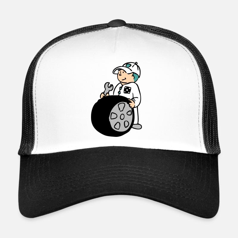 Pit Crew - Casquette trucker  - blanc/noir