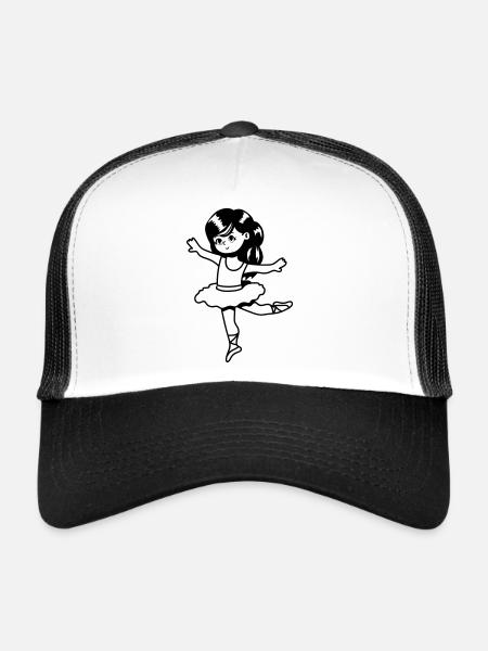 ballerine enfant fille - Casquette trucker  - blanc/noir - Devant