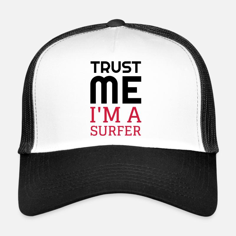 Surfen / Surfer / Surf / Surfing / Strand - Trucker Cap - Weiß/Schwarz