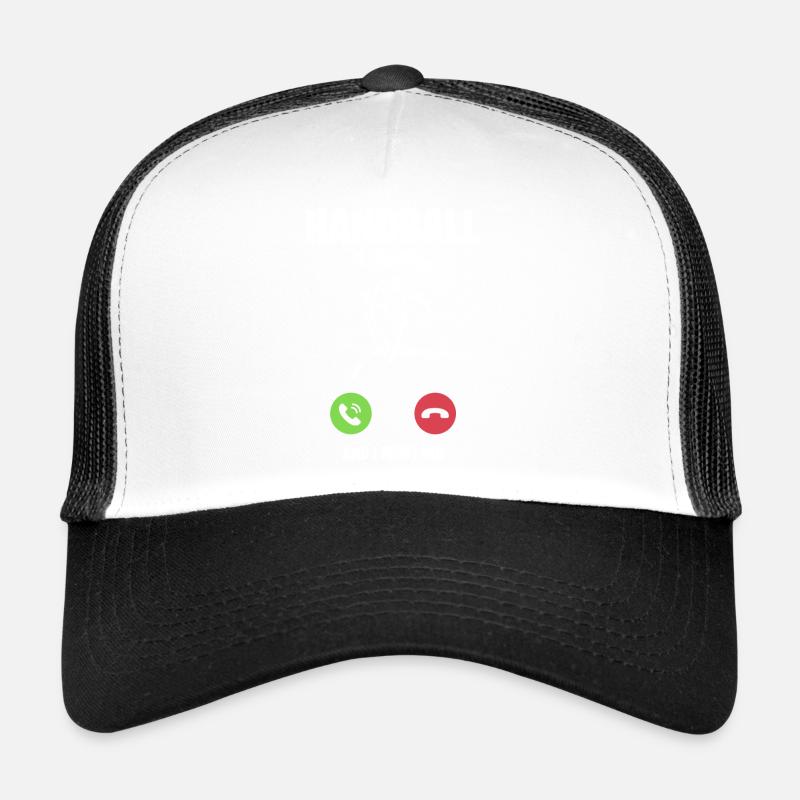 Appels de handball je dois partir - Casquette trucker  - blanc/noir
