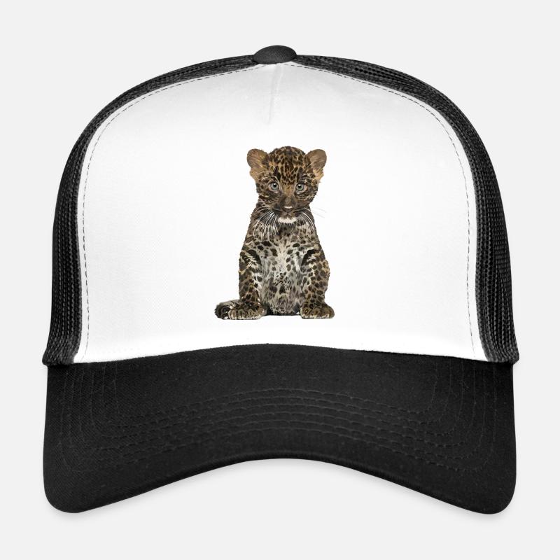 Leopard - Trucker Cap - Weiß/Schwarz
