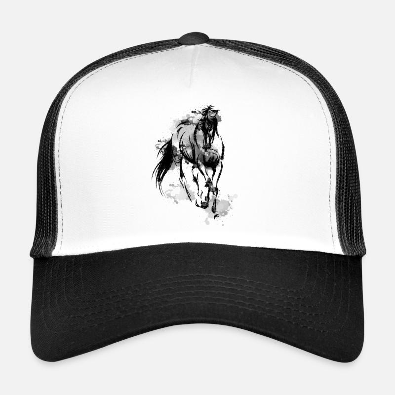 Cheval aquarelle Casquette trucker 