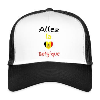Allez la Belgique - Casquette trucker  - blanc/noir - Devant