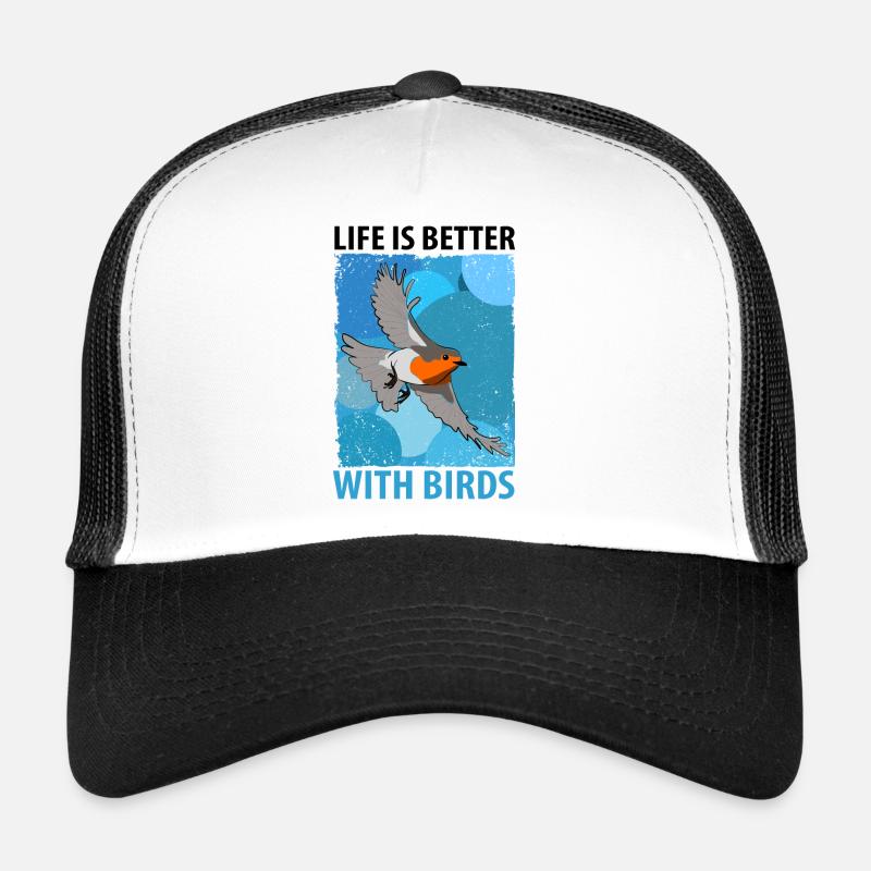 Observation des oiseaux Oiseaux Observation des oiseaux Oiseaux - Casquette trucker  - blanc/noir