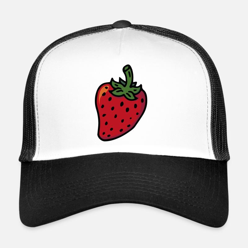 Erdbeere Strawberry Beeren - Trucker Cap - Weiß/Schwarz