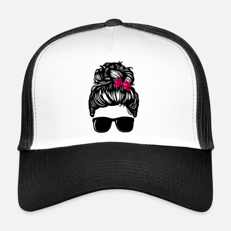 Girl Messy Bun with Bow Trucker Cap