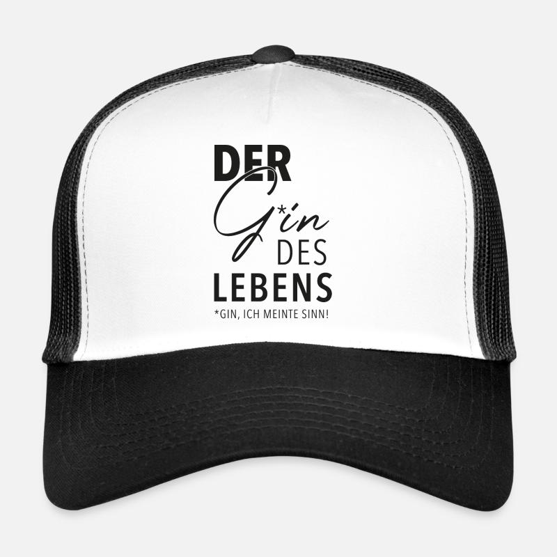 Der Gin des Lebens schwarzer Text Trucker Cap
