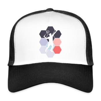 Badminton Player Badminton Badminton Badminton Abstract - Trucker Cap - white/black - Front