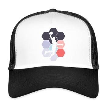 Dunking Basketball Player Basketball Abstract - Trucker Cap - white/black - Front