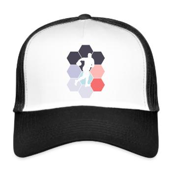 Joueur de rugby Rugby Abstrait Rugby Sport - Casquette trucker  - blanc/noir - Devant
