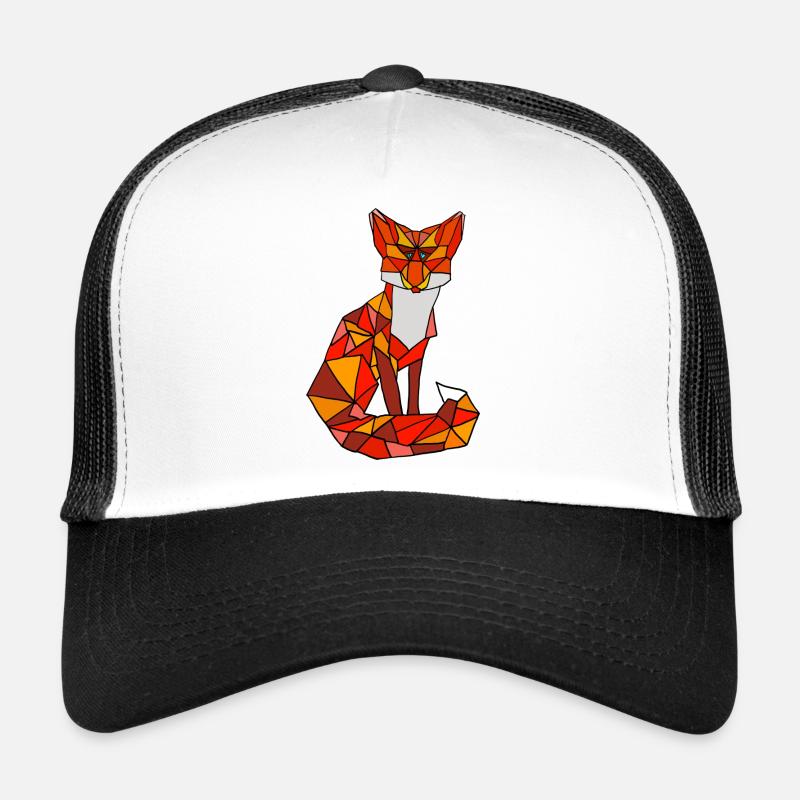 Mosaikfuchs im Flammenstil Trucker Cap