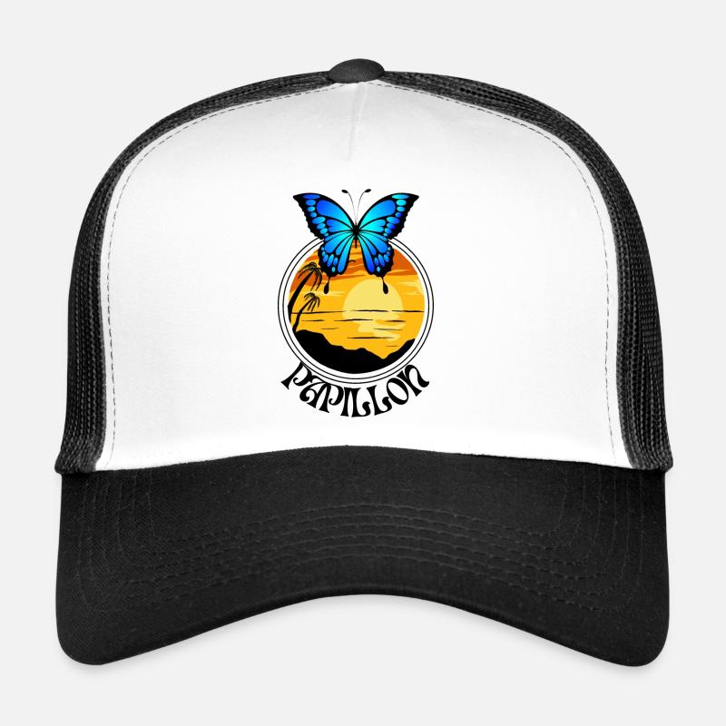 Papillon bleu d'été Casquette trucker 