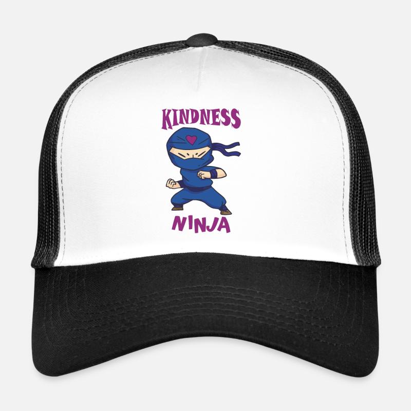 Freundlicher Ninja, Kampf gegen Mobbing - Trucker Cap - Weiß/Schwarz
